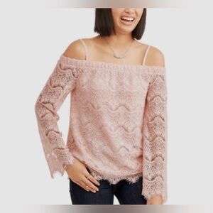 Art Class Mauve Lace Detail‎ Top